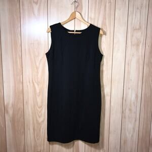 Tanjay Black Round Neck Sleeveless Gold Zipper Sheath Knee-length Women Dress 8